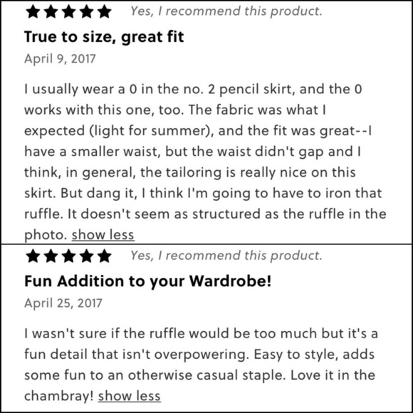 J.Crew NWT chambray pencil skirt with side ruffle *shop@iamwarrior - Picture 8 of 9